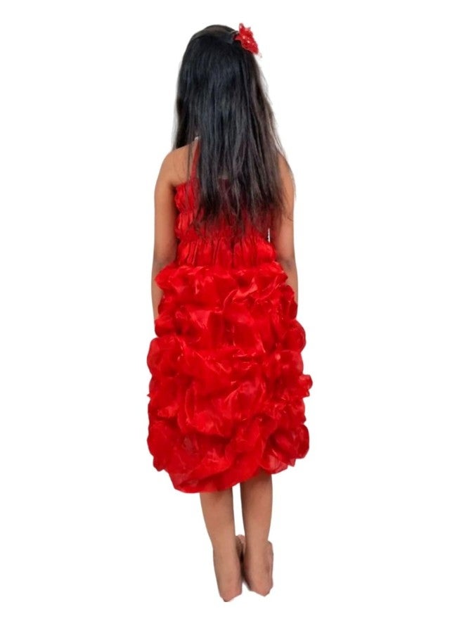 BookMyCostume Red Balloon Frock Western Dance Costume Dress for Girls - Premium 3-4 Years - Image 3